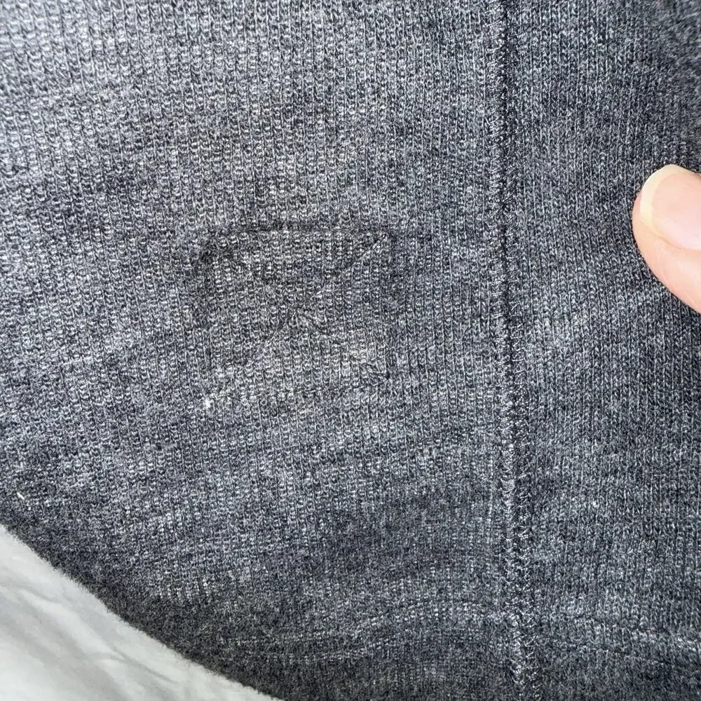 Banana Republic Slub Double Knit Charcoal Gray Crew Neck Long Sleeve T Shirt XXL